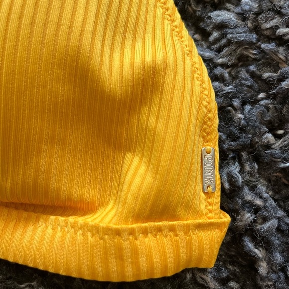 Victoria's Secret swim set PINK Ribbed Lace-Up Racerback Triangle cheekster, szL - Picture 4 of 8